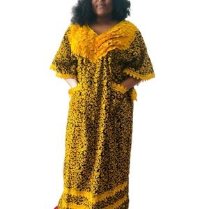 Others Follow Yellow and Black Maxi Dress